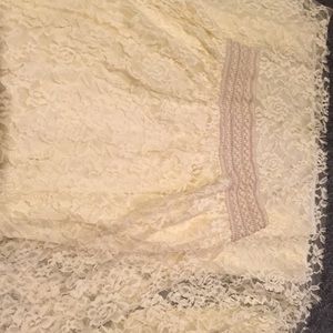 Lace long white skirt